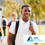 teen boy walking with a backpack